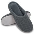 thumbnail image 1 of DODOING Men's Rubber-Sole Slippers House Shoes Comfort Slip On Indoor Outdoor, Grey, 1 of 8