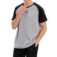 thumbnail image 1 of DODOING Men's Short Sleeve Tops Color Block Shirt Casual T-Shirts Comfortable Round Neck T-Shirt Tops, 1 of 8
