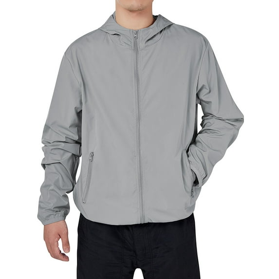 DODOING Men’s Windbreaker Jacket Hooded Raincoat Windbreaker Lightweight Windbreaker Winter Jacket Outdoor Casual Sportswear