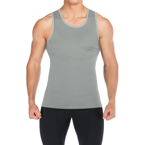 DODOING Men's Body Shaper Shirt Vest Tummy Control Tank Top Compression Waist Slimming Undershirts Vest