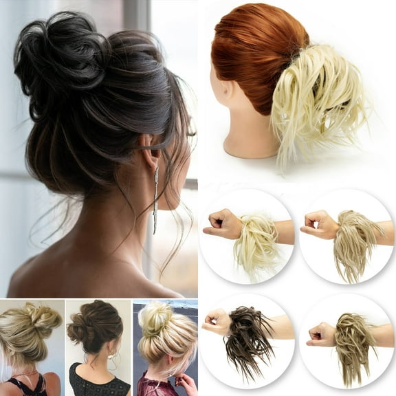 DODOING Messy Bun Hair Piece Thick Messy Bun Hair Piece Scrunchie Updo Wrap Hair Extensions Real as human