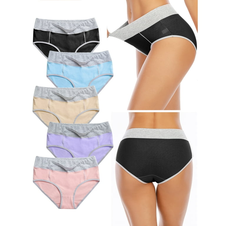 Shop Set of 5 - Solid Full Briefs with Elasticised Waistband Online
