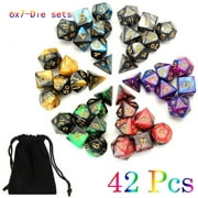 DODOING Polyhedral Dice 42 Piece Set for Dungeons and Dragons DND RPG D20 D12 D10 D8 D6 D4 Game