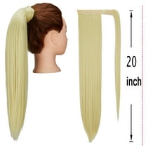 DODOING Ponytail Extension(20"/24"/28") Clip in Ponytail Extension Wrap Around Long Straight /Curly Pony Tail Multi-color Hair Synthetic Hairpiece