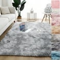 thumbnail image 1 of DODOING Large Ultra Soft Fluffy Area Rugs for Living Room, Luxury Shag Rug Faux Fur Non-Slip Tie-Dyed Floor Carpet for Bedroom, Kids Room and Girls Room, 5 Sizes and 6 Colors, 1 of 5