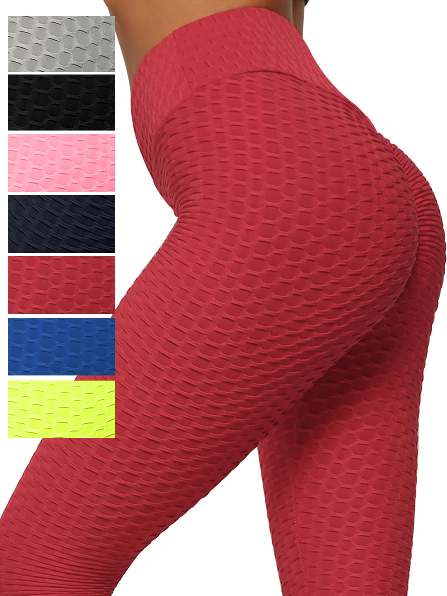 DODOING Scrunch Butt Yoga Pants High Waisted Textured Butt Lift Leggings  for Women Booty Lifting Tights, Navy Blue/ Black/ Blue/ Grey/ Red/ Yellow/  Pink 