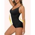 thumbnail image 1 of DODOING Sexy One Piece Bodysuit for Women Slimming Bodysuit Tummy Control Thong Shapewear Backless Body Shaper Deep V Neck Black Bodysuit Women, 1 of 8