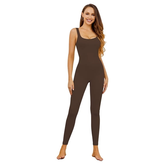 DODOING Shaper Jumpsuit for Women Shapewear Workout Sleeveless Body Shaper Square Neck Sports Romper