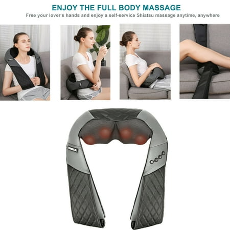 DODOING Shounder Massager Shiatsu Massagers for Neck and Back with Heat Deep Kneading Massage for Neck, Shoulders, Back, Legs, Feet for Home, Office, Car