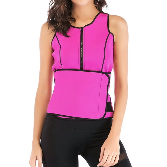 DODOING Women's Neoprene Sauna Suit Tank Top Vest Waist Trimmer Belt Fat Burner Slimming Shaper