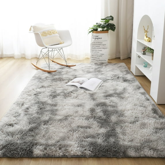 DODOING Soft Modern Area Bedroom Rugs-5 Sizes Indoor Shaggy Plush Area Rug for Boys Girls Kids College Dorm Living Room Home Decor Floor Carpet, Light Grey