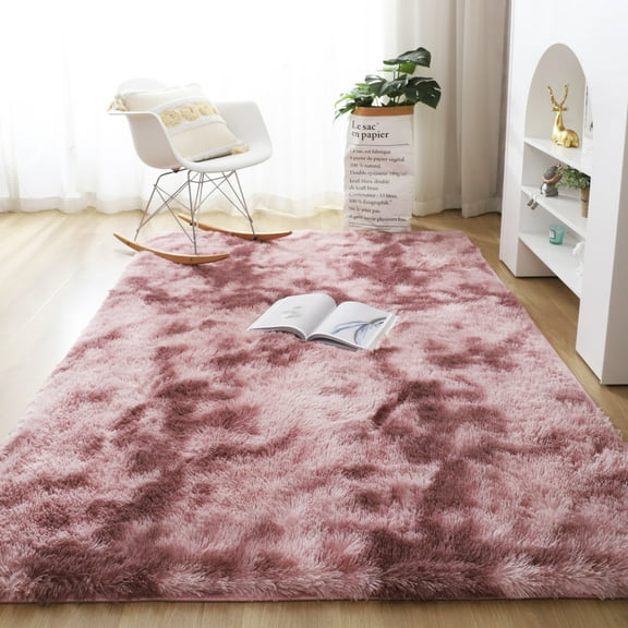 DODOING Soft Modern Area Bedroom Rugs-5 Sizes Indoor Shaggy Plush Area Rug for Boys Girls Kids College Dorm Living Room Home Decor Floor Carpet, Pinkish Purple