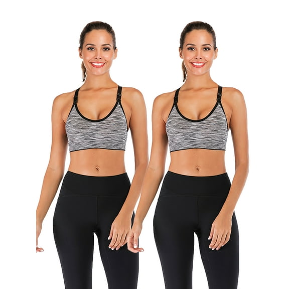 DODOING Sports Bra Juniors 2 Pack Seamless High Impact Support Workout Yoga Bra Gym Activewear Fitness Sports Bra