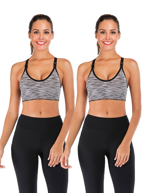 Sports Bra Juniors 2 Pack Seamless High Impact Support Workout Yoga Bra Gym Activewear Fitness Sports Bra