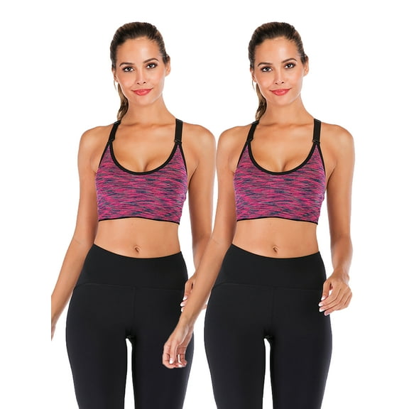 DODOING Sports Bra Juniors 2 Pack Seamless High Impact Support Workout Yoga Bra Gym Activewear Fitness Sports Bra