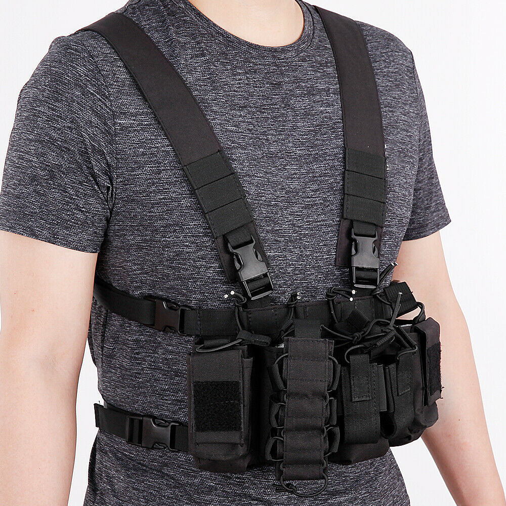 DODOING Tactical Pouch Chest Rig Modular Carrier Hunting w/ Mag Pouch