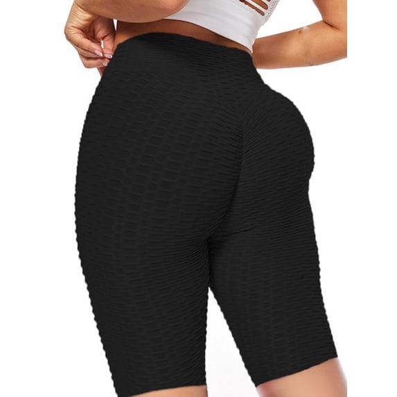 DODOING Tummy Control Yoga Shorts with Pockets for Women Workout Running Athletic Bike High Waist Activewear Bottoms Butt Lifting Yoga Shorts, Black/ Purple/ Rose Red/ Army Green/ Navy Blue