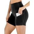 thumbnail image 1 of DODOING Tummy Control Yoga Shorts with Pockets for Women Workout Running Athletic Bike High Waist Activewear Bottoms Butt Lifting Yoga Shorts, Black/ Purple/ Rose Red/ Army Green/ Navy Blue, 1 of 7
