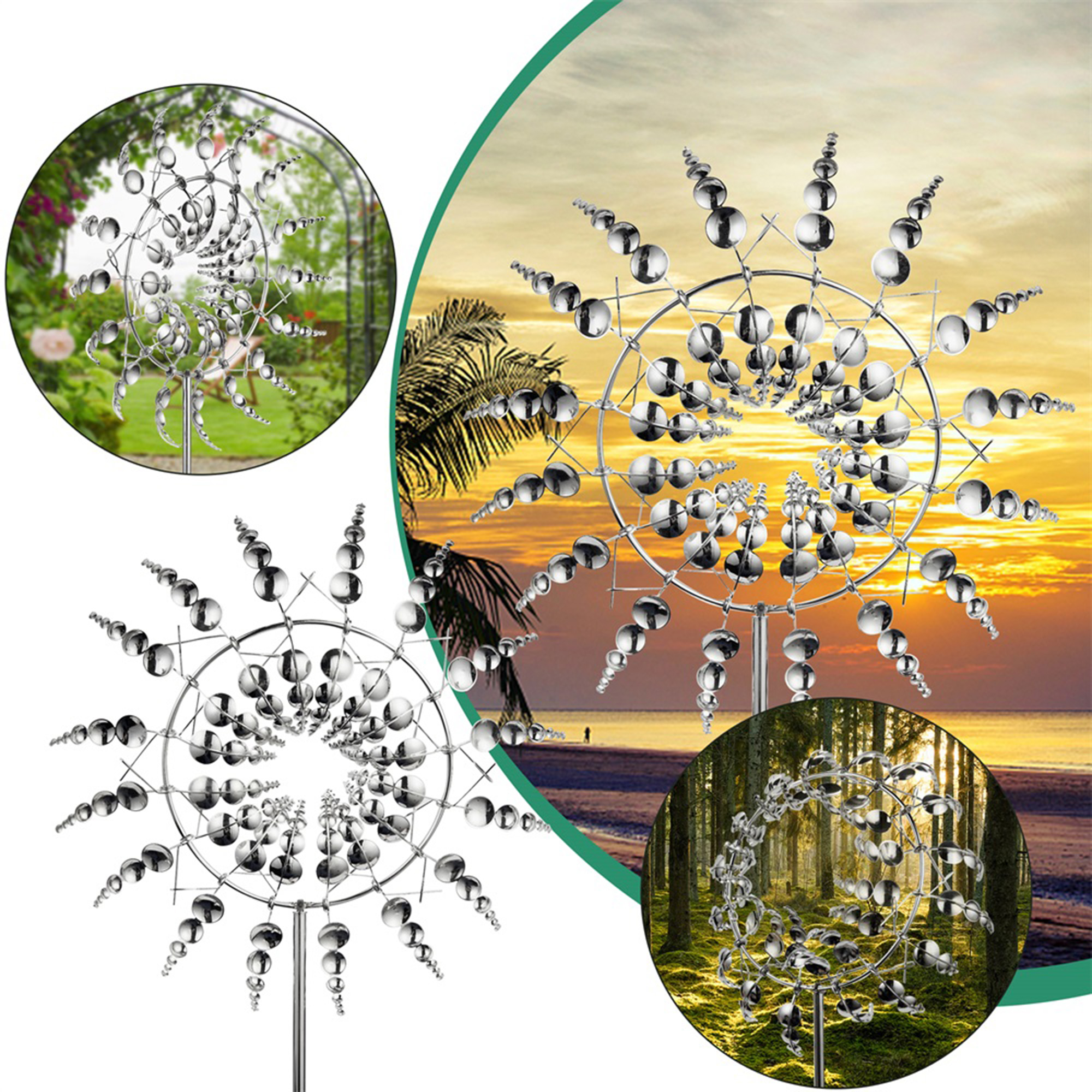 DODOING Unique and Magical Metal Wind 3D Wind Powered Sculpture