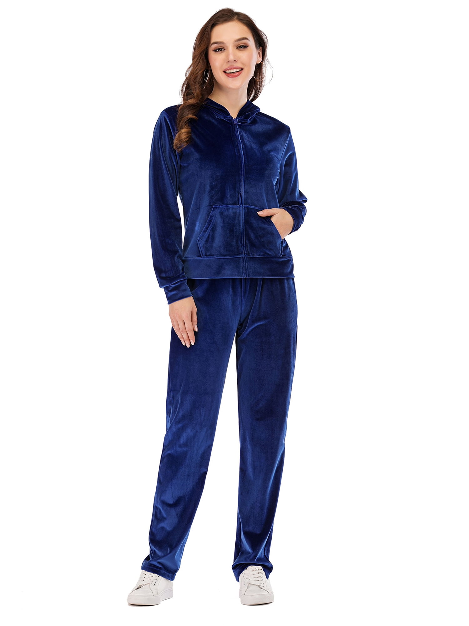 Ladies hot sale velvet tracksuit