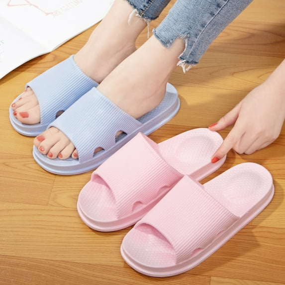 DODOING Woman's House Indoor & Outdoor Slippers Anti-Slip Shower Sandal Slippers - Quick Drying Bathroom Gym Open Toe House Shoes Massage Footwear