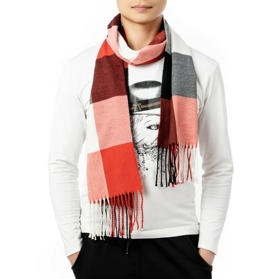 DODOING Women Men Winter Luxury Cozy Wool Warm Tartan Checked Plaid Check Scarf