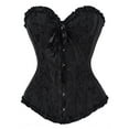 thumbnail image 1 of DODOING Women Satin Lace Sexy Bustier Corset Basque Lace Up Lingerie G-string Set S-6XL, 1 of 6
