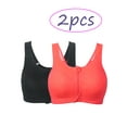 thumbnail image 1 of DODOING Women's 2 Pack Active Bra  Sports Bra High Impact Support Tank Tops Racerback Zip Front Sports Bra Breathable Workout Yoga Bras, 1 of 8