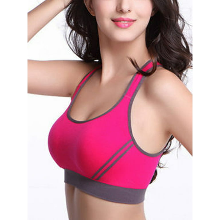 Lycra Cotton Padded Sports Bra, Pink And Black, Size: 34B at Rs