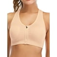 thumbnail image 1 of DODOING Women's Black Front Zipper Closure Sports Bra Removable Cups High Support Workout Sports Bra, 1 of 7