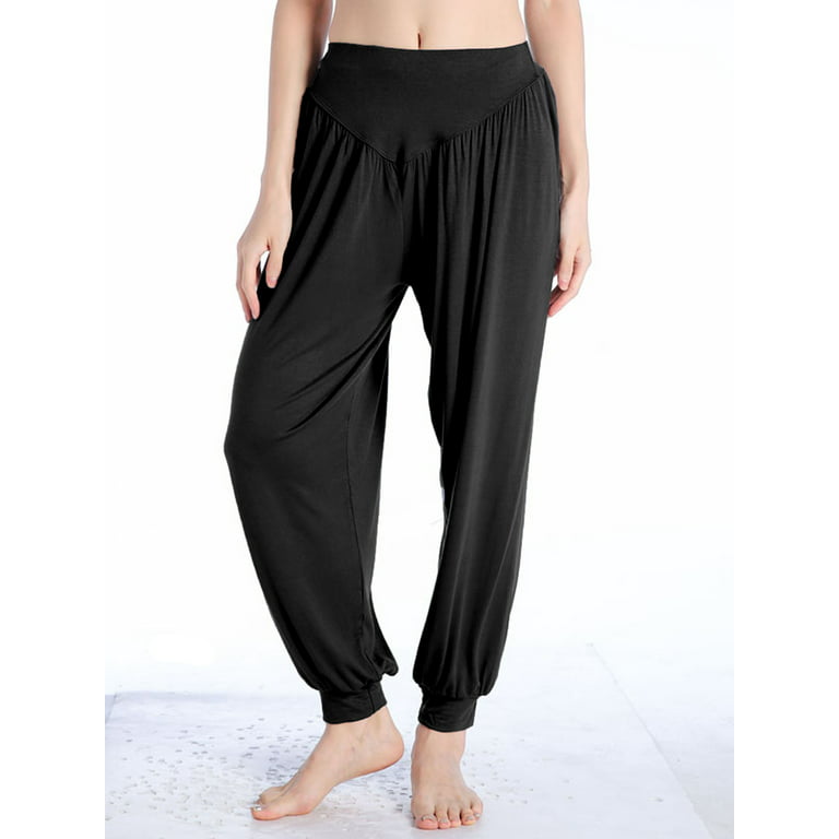 DODOING Women's Casual Yoga Pants Loose Fit Style Trousers Wide Leg  Activewear Relaxed Fit Pants Black/ Gray/ Dark Grey