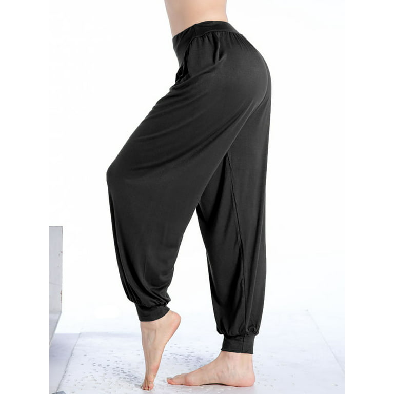 GO COLORS Women's Relaxed Fit Viscose Blend Harem Pants
