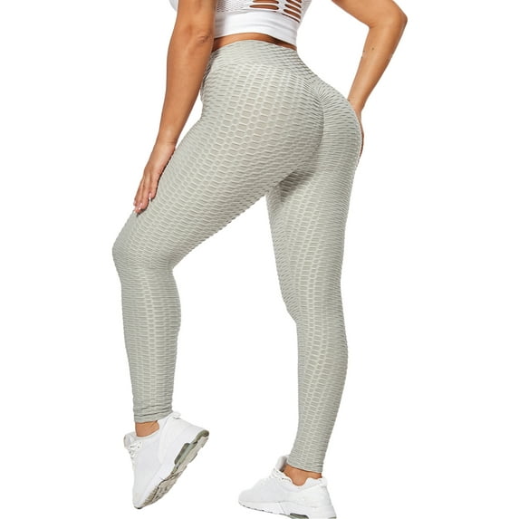 DODOING Women's High Waist Yoga Pants Tummy Control Workout Ruched Butt Lifting Stretchy Leggings Textured Booty Tights