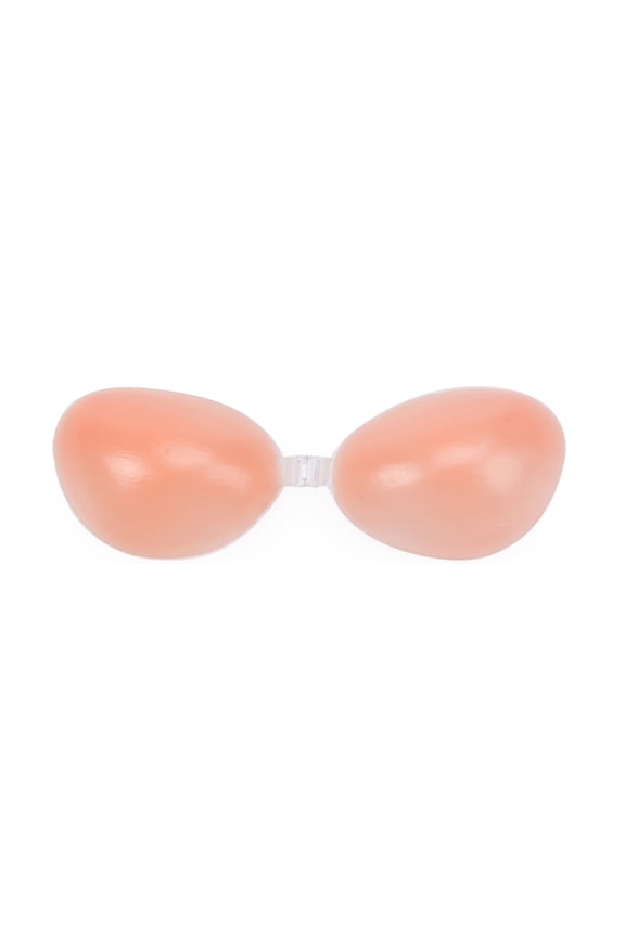 Women's Nude Breathable Strapless Self Adhesive Silicone Bra Reusable Backless Push- Up Gel Bra 2 Packs