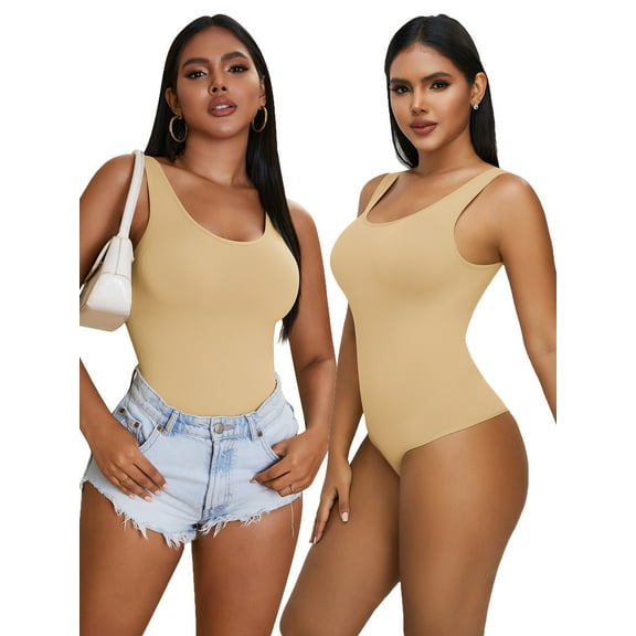 DODOING Shapewear for Women Tummy Control Bodysuit Thong Seamless Body Shaper hapewear Tank Tops Bodysuits