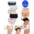 thumbnail image 1 of DODOING Women's Plus Size Tummy Control Panties Briefs 4 Pack, Soft Cotton High Waist Breathable Brief Seamless Panties for Women, Black/ Grey, 1 of 8