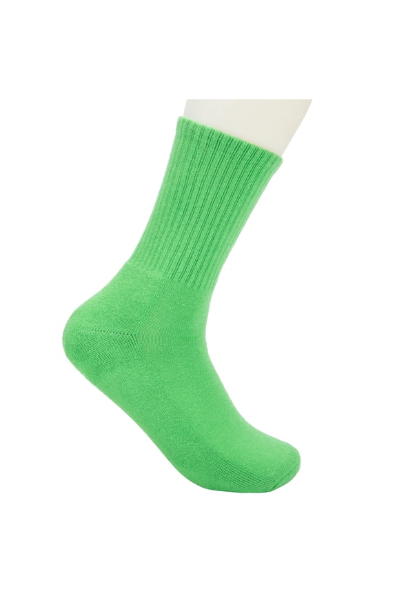 Women's Solid Anti-Skid Soft Colorful Patterned Thicken Foot Bed Crew Socks, 2-Pair Pack