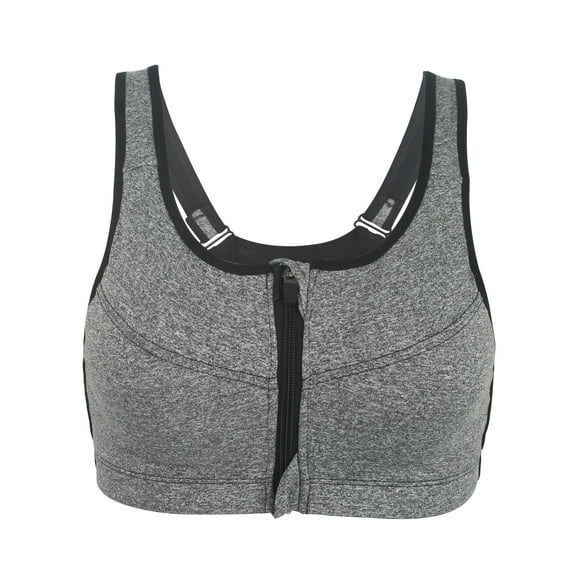 DODOING Women's Sports Bra High Impact Push Up Zipper Front Closure Padded Bras Fitness Yoga Bras