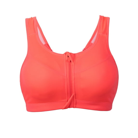 DODOING Women's Sports Bra High Impact Support Tank Tops Racerback Zip Front Sports Bra Breathable Workout Yoga Bras