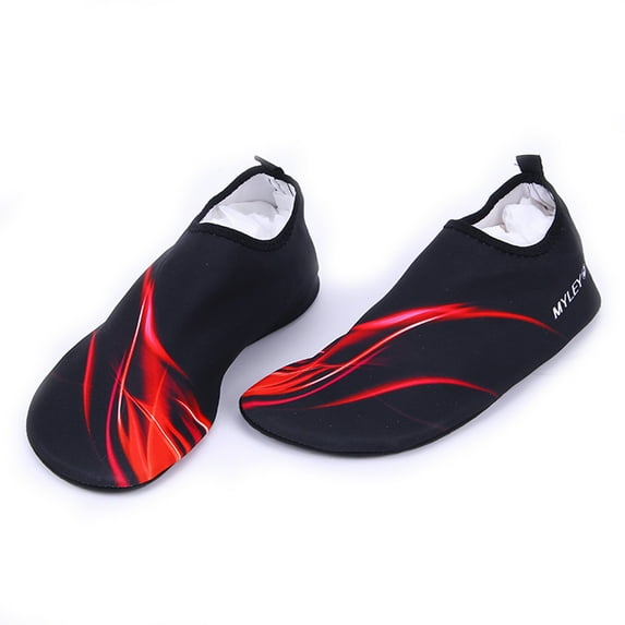 DODOING Womens Mens Quick Dry Water Shoes Summer Barefoot Sneakers for Beach Swim Surf,Black To Red