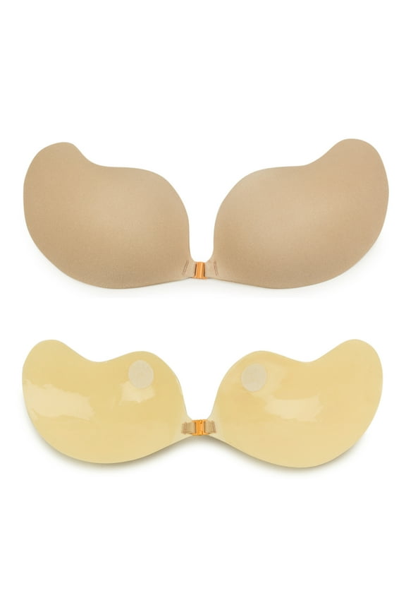 Womens Push Up Sticky Strapless Backless Silicone Self Adhesive Invisible Bra Cute Mango Shape