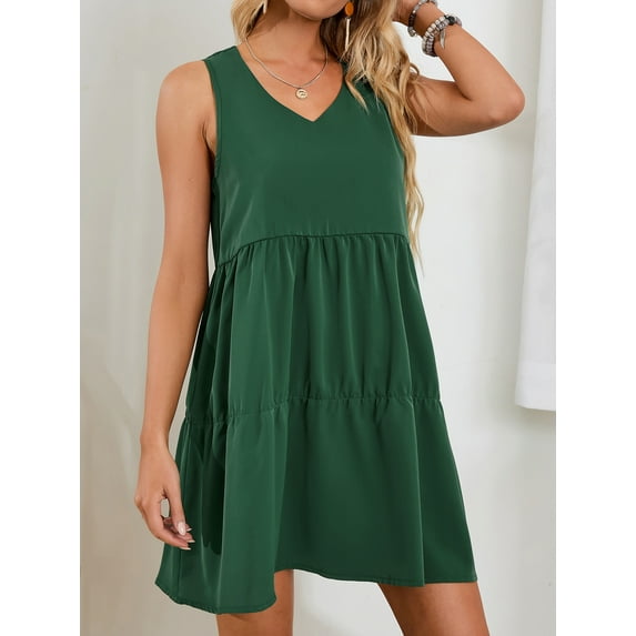 DODOING Women Summer Tunic Dress Sleeveless Loose Dresses Dresses Casual Loose Flowy Swing Shift Dresses Beach Dresses