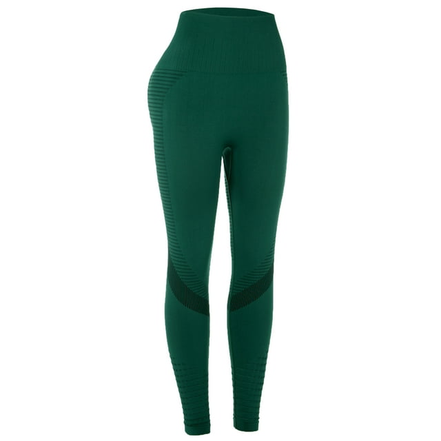 DODOING Womens Sport Compression Fitness Leggings Running Yoga Jogging Gym Pants Waist Pants Exercise Workout High Stretchy and High Waist Trousers, Black/ Green/ Grey