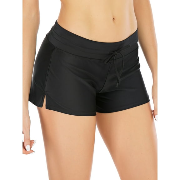 DODOING Womens Swimwear Bottoms Swim Shorts Adjustable Ties Board Shorts Swim Trunks Summer Beach Swimsuit Bottoms Trunks Solid Swimwear