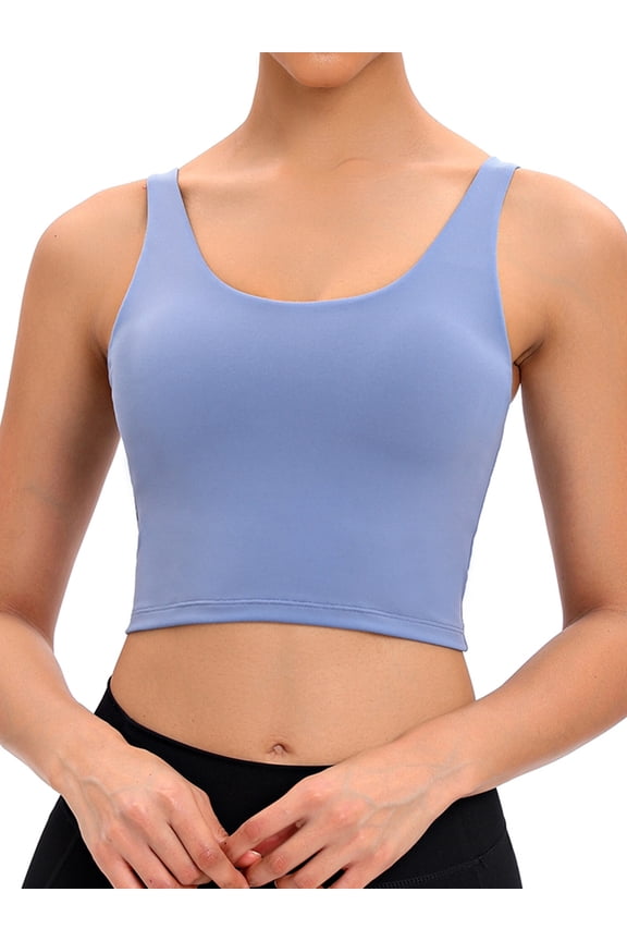Womens Sports Bra Removable Padded Sports Bras Workout Running Yoga Tank Tops Yoga Vests Fit Racerback Yoga Workout Tank Top