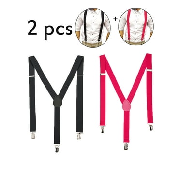 DODOING Y-Back Adjustable Straight Clip-on Tuxedo Suspenders 4 Colors Available for Men