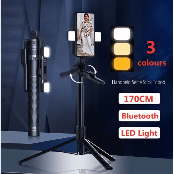DODOUP Extendable 1.7m Tripod Selfie Stick Wireless Bluetooth Remote Portable Smartphone Tripod Stand Mount For iOS Android Phone