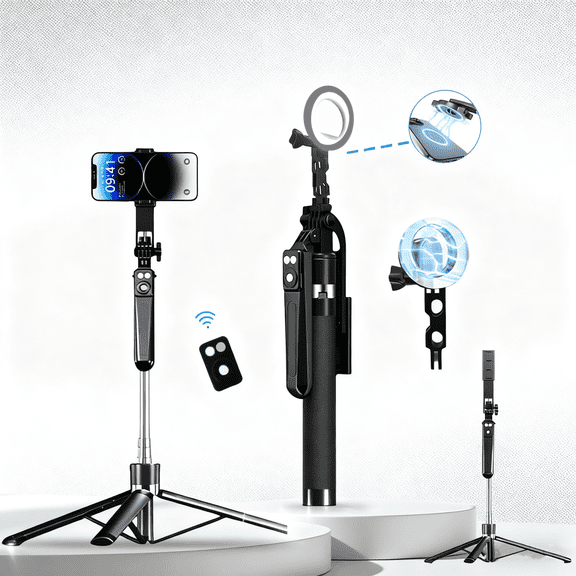 DODOUP1.7m Tripod for Smartphone Light Camera,Stand with Wireless Bluetooth,Selfie Stick bracket with Phone Holder for Video