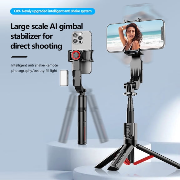 DODOUP Magnetic fill light Outdoor sports selfie stick tripod Handheld Gimbal Stabilizer for live streaming shooting recording videos