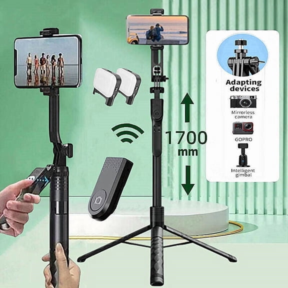 DODOUP Monopod Remote Shutter With Fill Light for iPhone Samsung Xiaomi Phone Holder Mini Tripod Wireless Bluetooth Selfie Stick